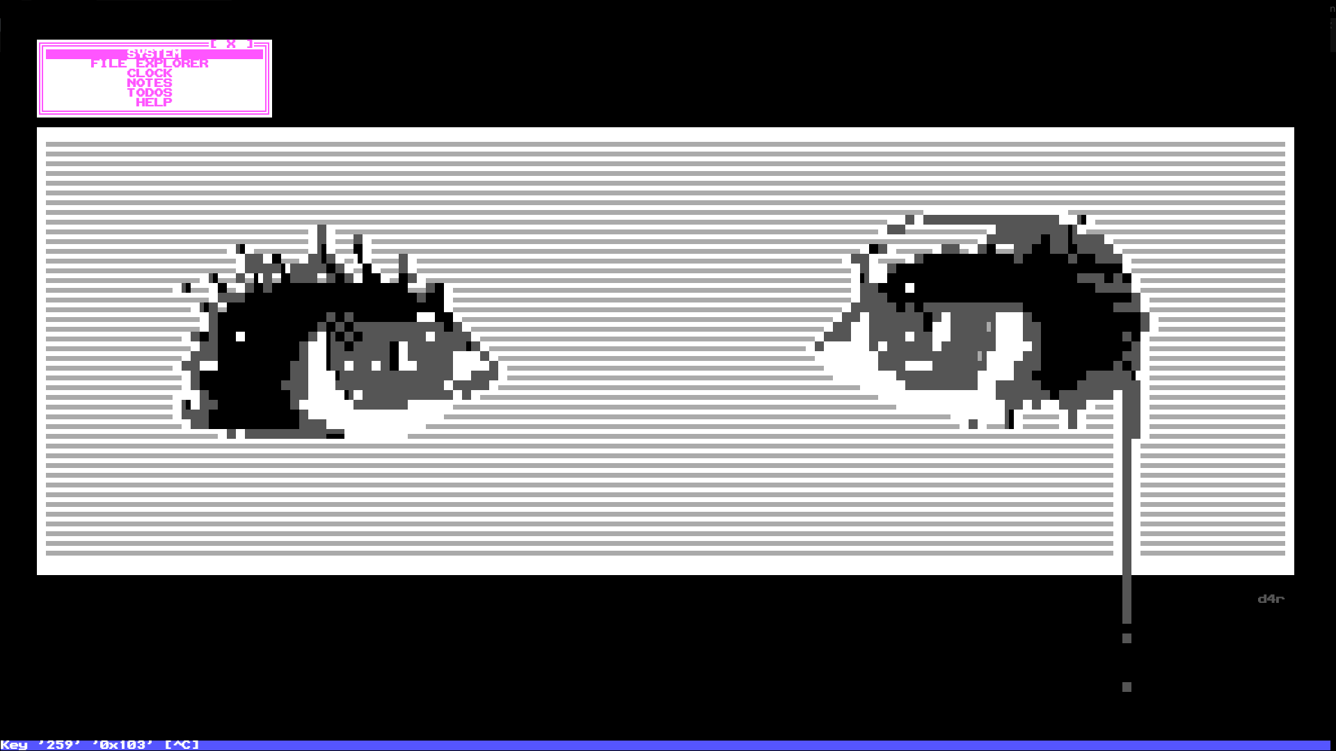 Screenshot of Term Temple console application by darokin